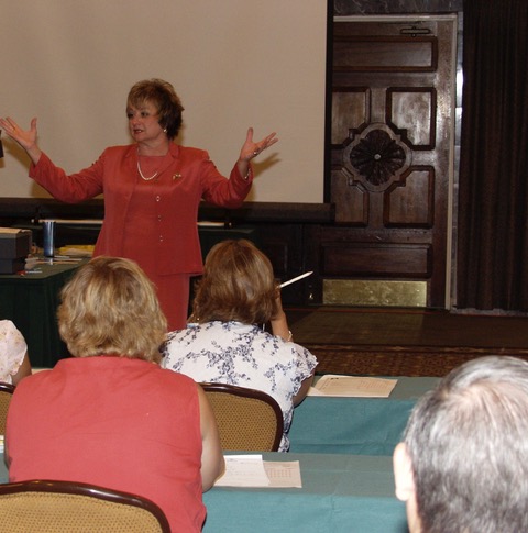 Nancy Harkins teaching at seminar